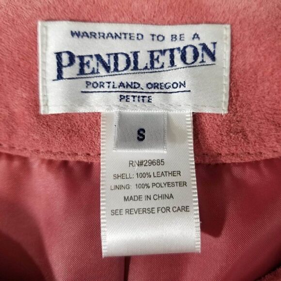 Pendleton Women's Petite Size Small Pink 5-button Leather Jacket - Picture 8 of 10